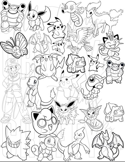 pokemon coloring printable|52 Pokemon Coloring Pages (Free PDF Printables)